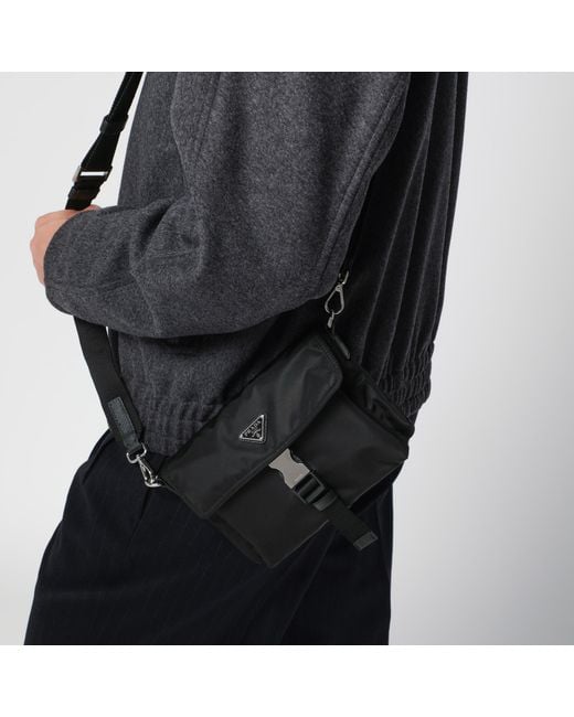 Prada Black Re-Nylon Phone Case for men