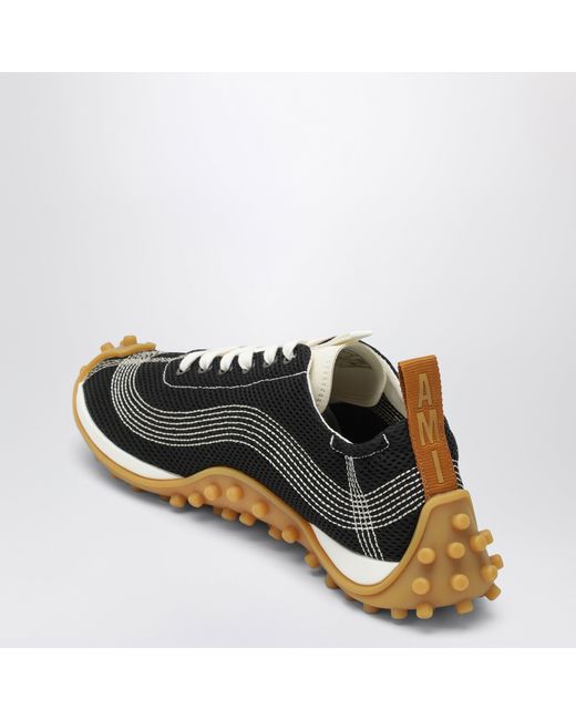 AMI Black Ivory Mesh Mirage Trainers for men