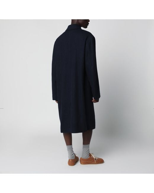 Dries Van Noten Black Single-Breasted Wool Coat for men