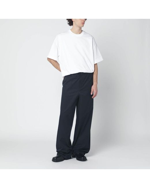 Jil Sander Blue Midnight Cotton Trousers for men