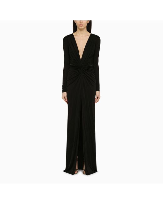 Costarellos Black Silk Blend Brienne Dress