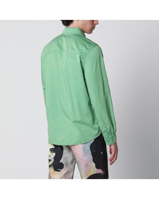 Versace Green Cotton Shirt for men