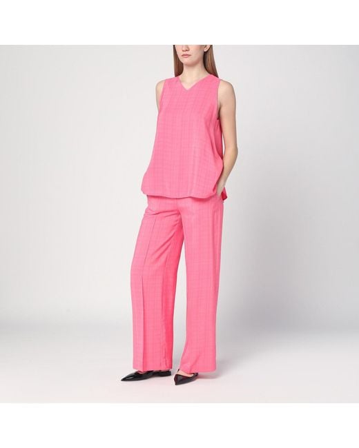 Semicouture Pink Viscose Marlee Trousers