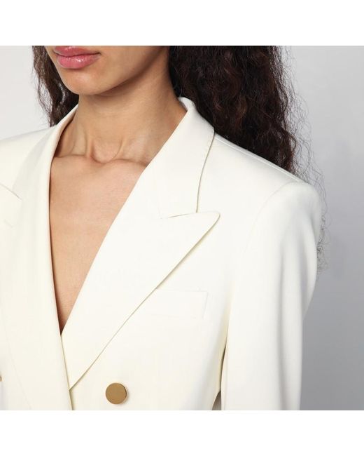 Tagliatore White Zweireihige Weiße Jacke Aus Wollmischung