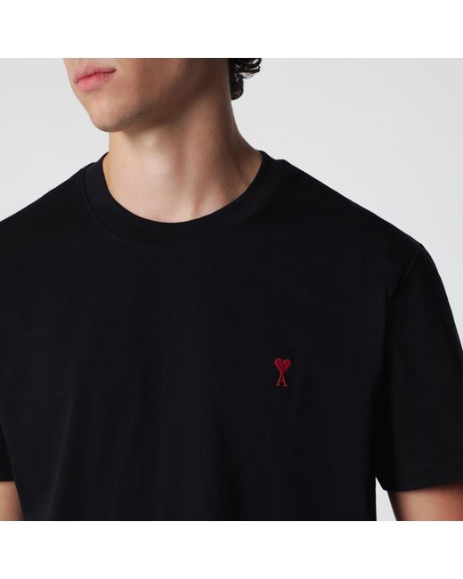 AMI Black Ami De Coeur T-Shirt for men