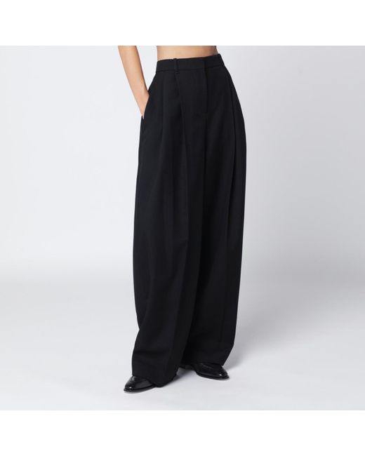 Jacquemus Black Wide Pleated Trousers