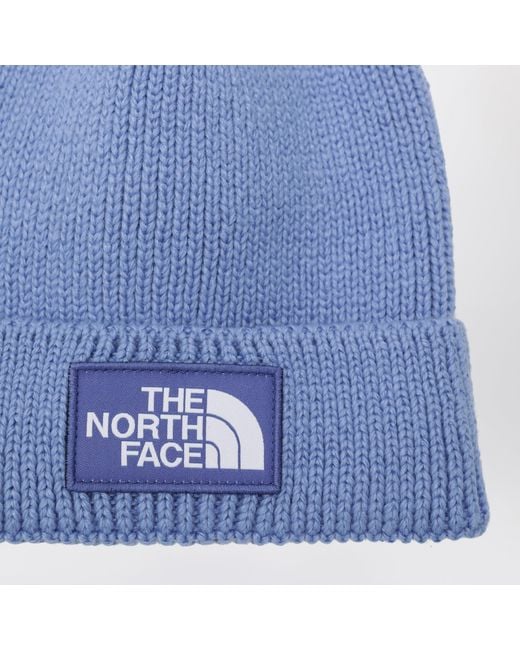 The North Face Blue Beanie With Logo Patch for men