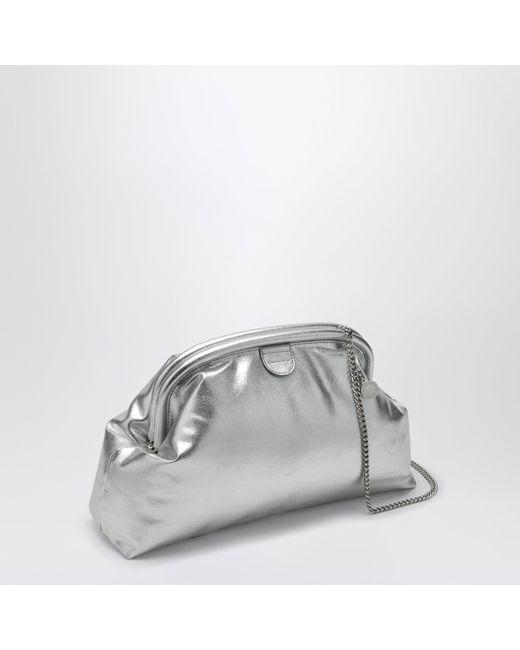 Stella McCartney Gray Metallic Padded Falabella Clutch