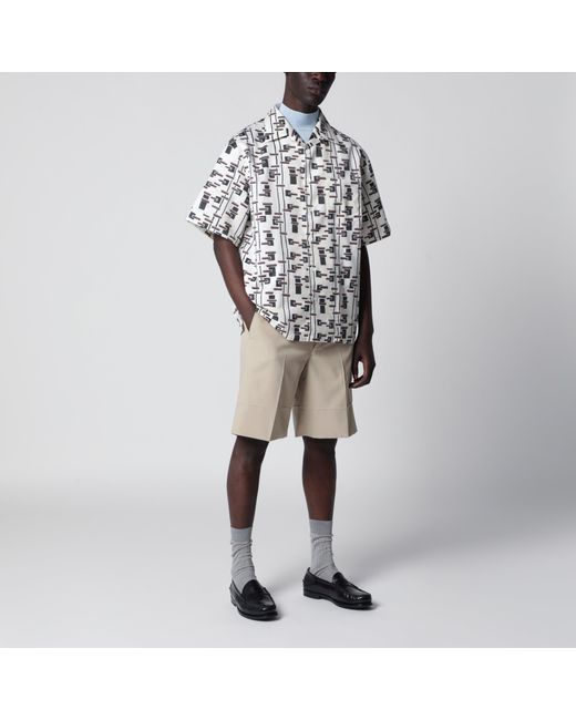 Prada White Short-Sleeve Cotton Top for men