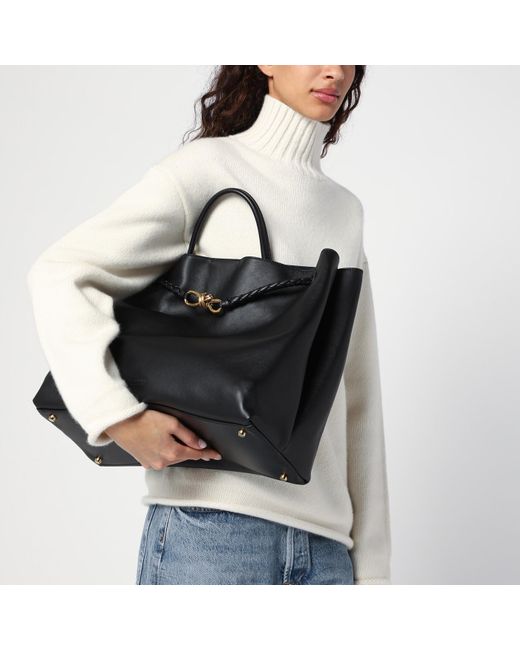 Bottega Veneta Black Andiamo Large Bag In Smooth Leather