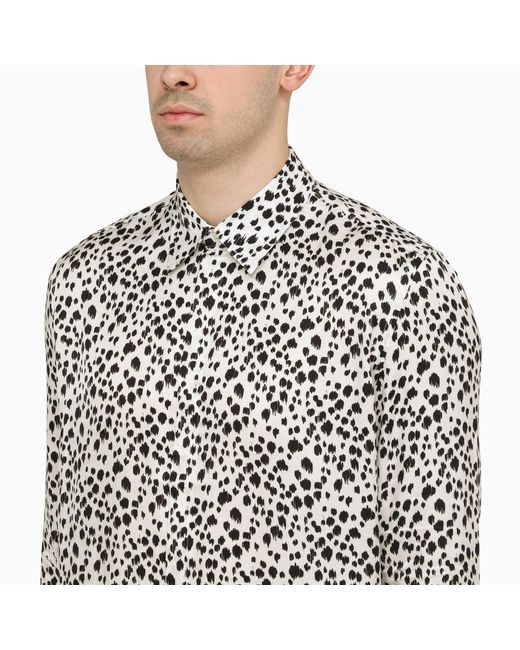 PT Torino White Viscose Striped Shirt for men