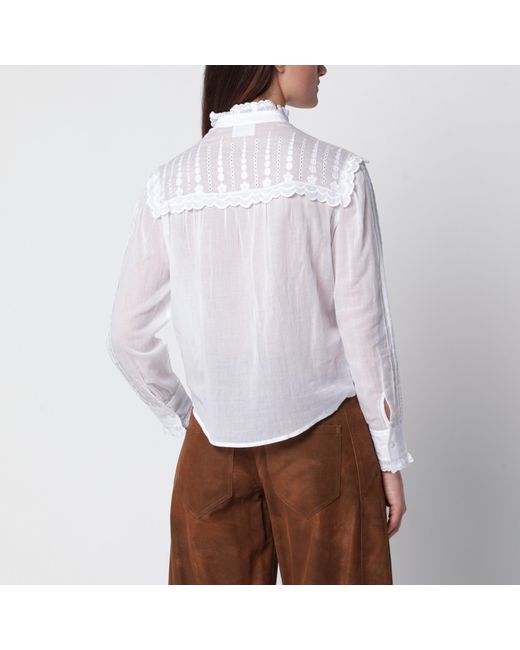 Isabel Marant White Lonzie Cotton Voile Shirt