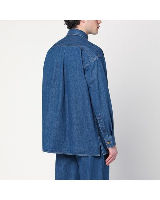 Auralee Blaues Jeanshemd Aus Denim in Blue für Herren