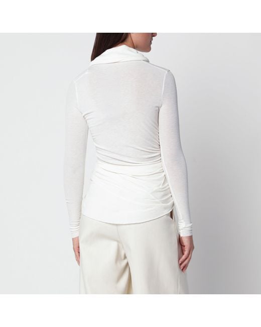 Source Unknown White Ivory Draped Jersey Top