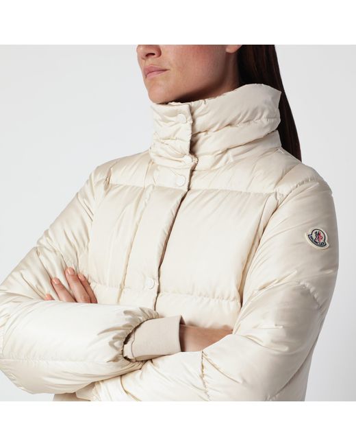 Moncler Natural Ivory Nylon Down Jacket