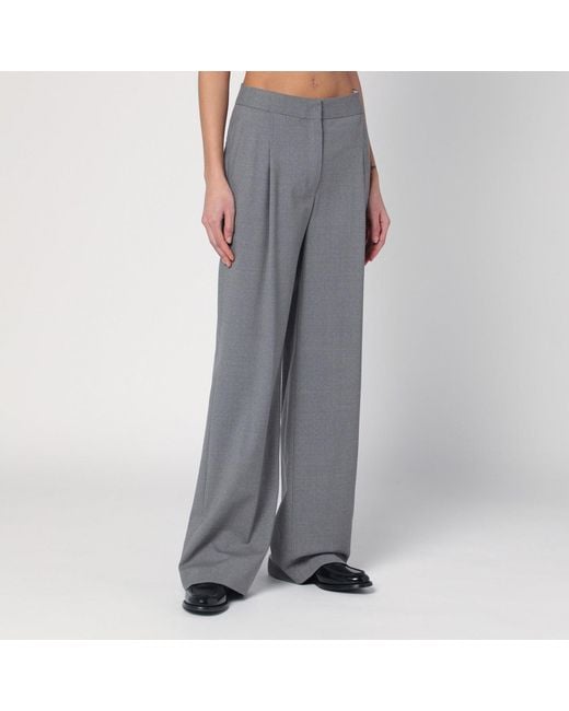 Loulou de Saison Gray Wide Grey Wool Pants