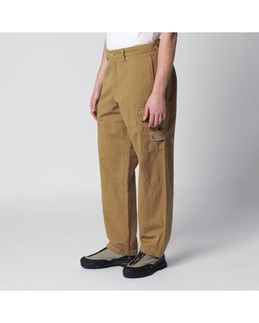 Stone Island Natural Ghost Garment-Dyed Cotton And Linen Cargo Trousers for men