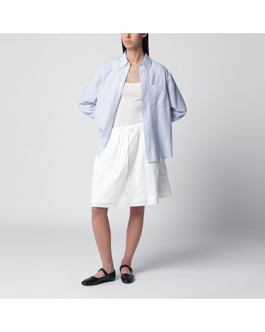DUNST White Cotton Midi Full Skirt