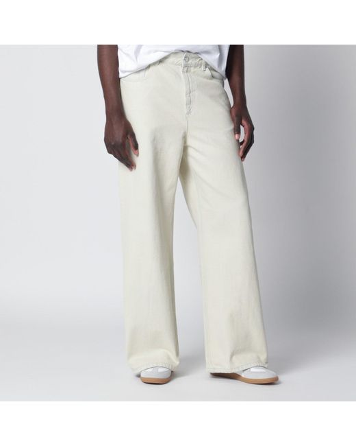 A.P.C. White Wideleg Light Bleached Jeans for men