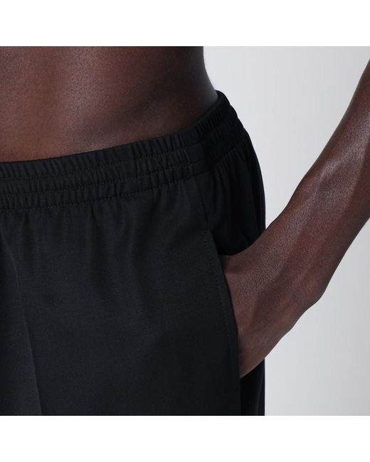 Balenciaga Black Wide Wool Trousers for men