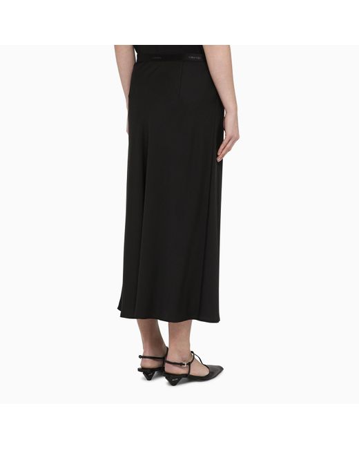 Calvin Klein Black Midi Flared Skirt