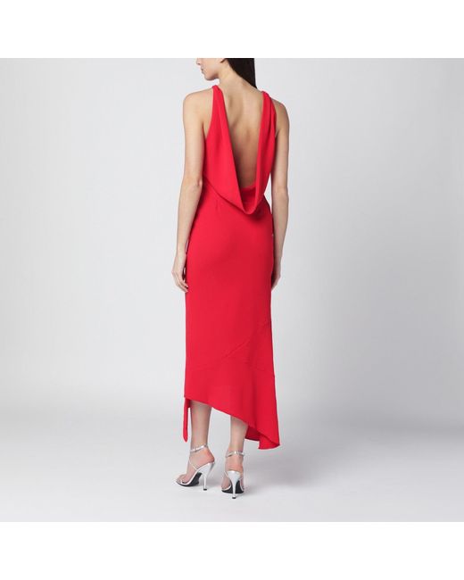 ANDAMANE Red Carmen Open-Back Dress