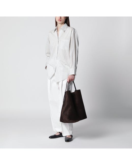 Totême  Black Espresso-Coloured Suede Tote Bag