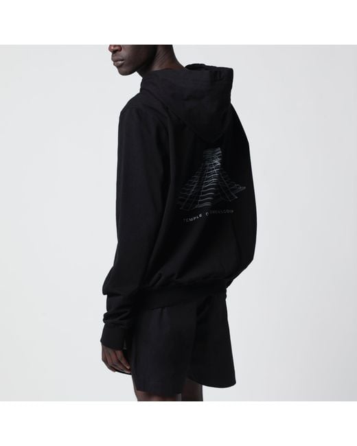 Rick Owens Black Hoodie With Logo Print for men