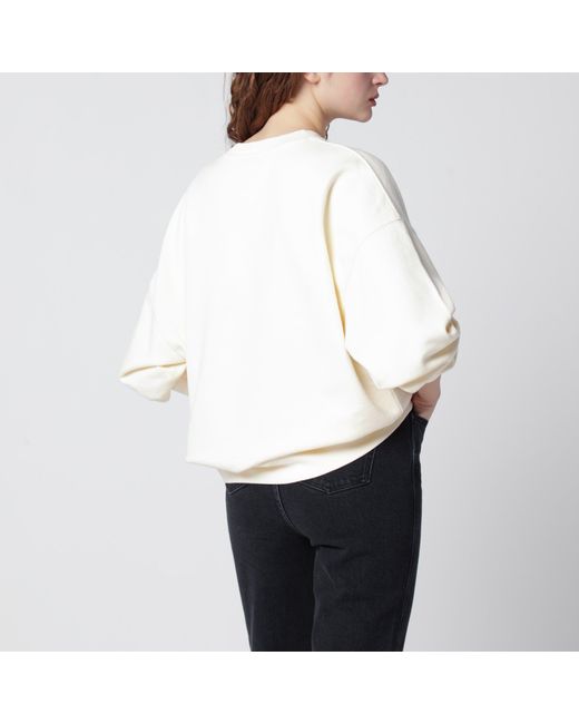 Anine Bing White Miles Collegiate Cream Sweatshirt