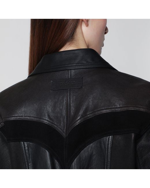 Versace Black Slim Leather Blouson