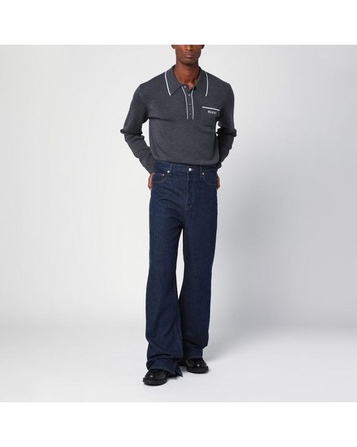 Gucci Blue Dark Wide Denim Jeans for men