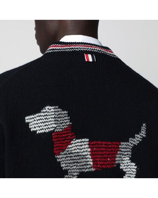 Thom Browne Black Hector Wool And Mohair Cardigan for men