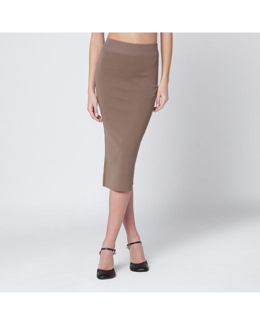 Entire studios Brown Light Viscose Blend Midi Skirt