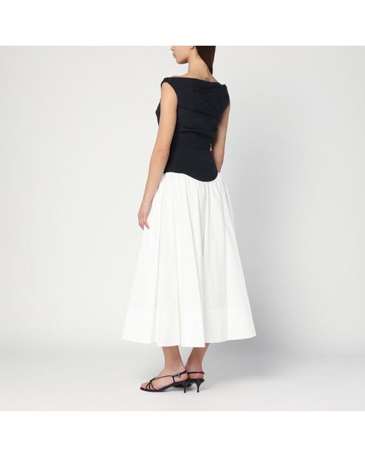 Abito midi cersei bianco/nero di Jonathan Simkhai in Multicolor