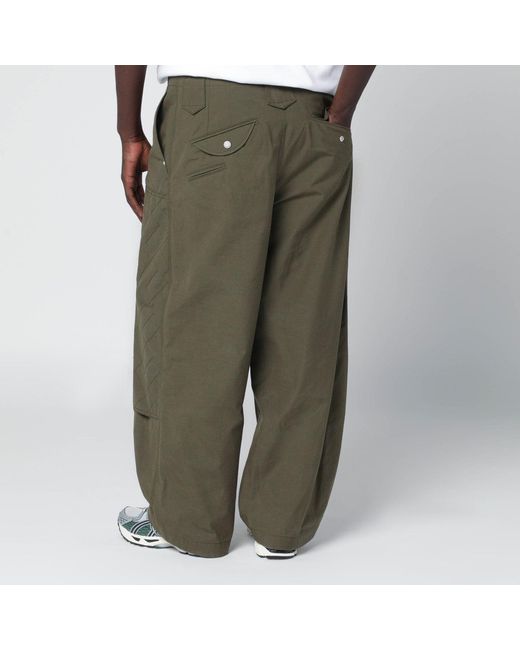 KENZO Green Khaki Cotton Trousers for men