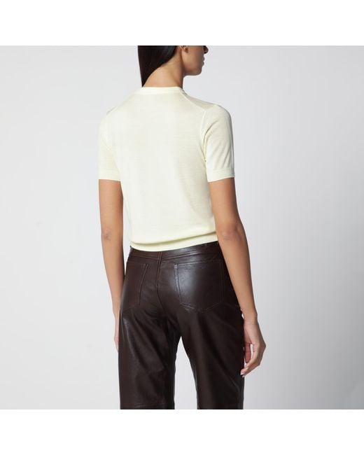 Loewe White Light Wool Knit Top