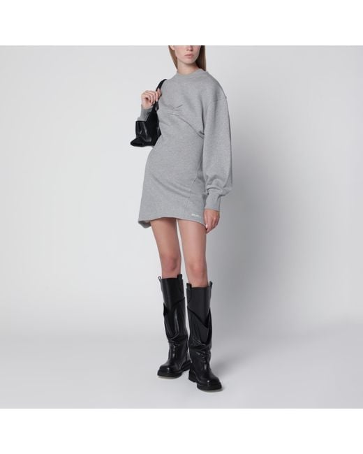 The Attico Gray Melange Cotton Jersey Mini Dress