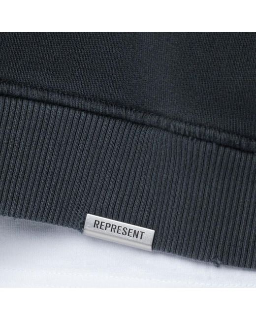 Represent Schwarzes Sweatshirt Mit Wascheffekt Aus Baumwolle in Blue für Herren