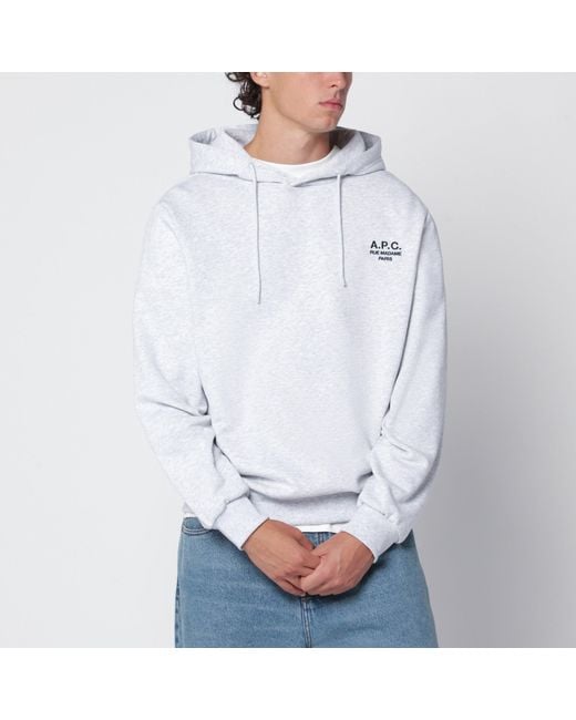 A.P.C. White Cotton Hoodie for men