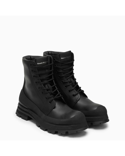 Alexander McQueen Wander Black Leather Boot for men