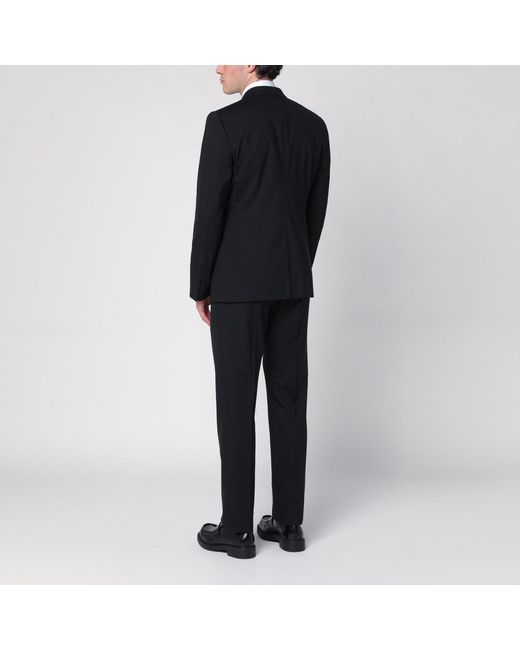 Dolce & Gabbana Black Single-breasted Virgin Wool Suit for men