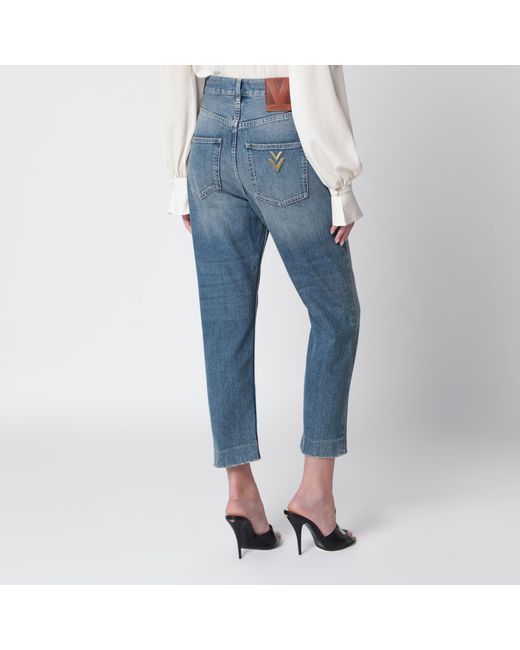 Valentino Blue Medium Jeans With Vpatch Detail On The Back