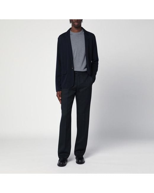 Veste Droite Bleu Marine En Maille Lardini pour homme en coloris Blue