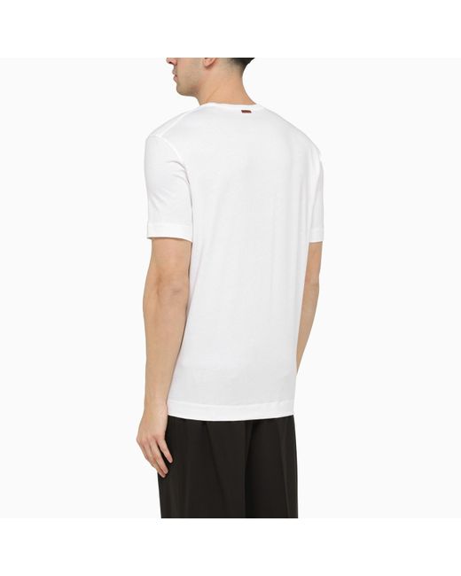 Zegna White T Shirt With Logo for men