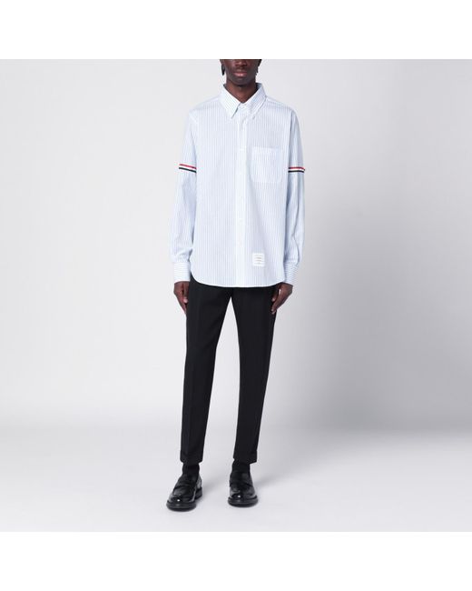 Thom Browne White Striped Button Down Shirt for men