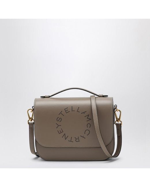 Borsa messenger a tracolla con logo color tortora di Stella McCartney in Brown