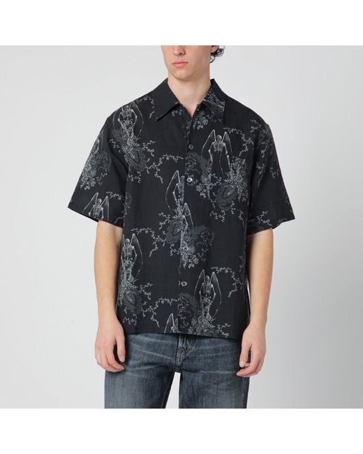 Our Legacy Black Death Paisley Print Shirt for men
