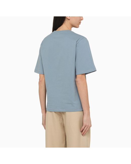 By Malene Birger Large Round-neck Blue T-shirt In Organic Cotton
