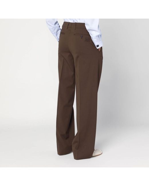 Miu Miu Brown Braune Wollhose