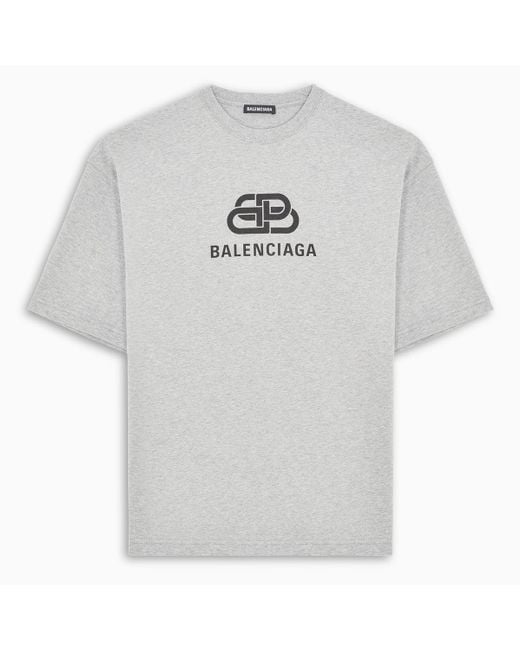 Balenciaga Logo T-shirt Grey in Gray for Men | Lyst